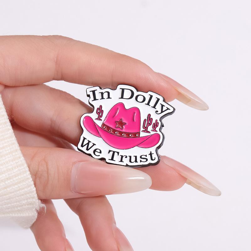Cowboyhut Emaille-Anstecker Individuell In Dolly We Trust Anstecknadeln Reversabzeichen Gothic Schmuck Geschenk für Kinder Freunde