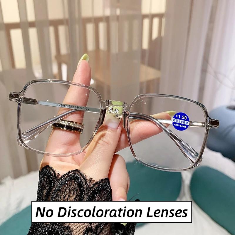 Women'S Fashion Color Changing Sunglasses New Style Photochromic Reading Glasses Far-Sighted Diopters Eyeglasses Prescription