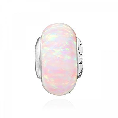 Pandora 791691c03 Opalescent Pink Murano Silver Charm