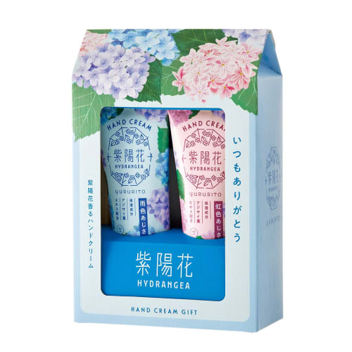 Global Product Planning Yururito Hydrangea Hand Cream Gift Set of 2, 40mL (Rainy Hydrangea and Rainbow Hydrangea)