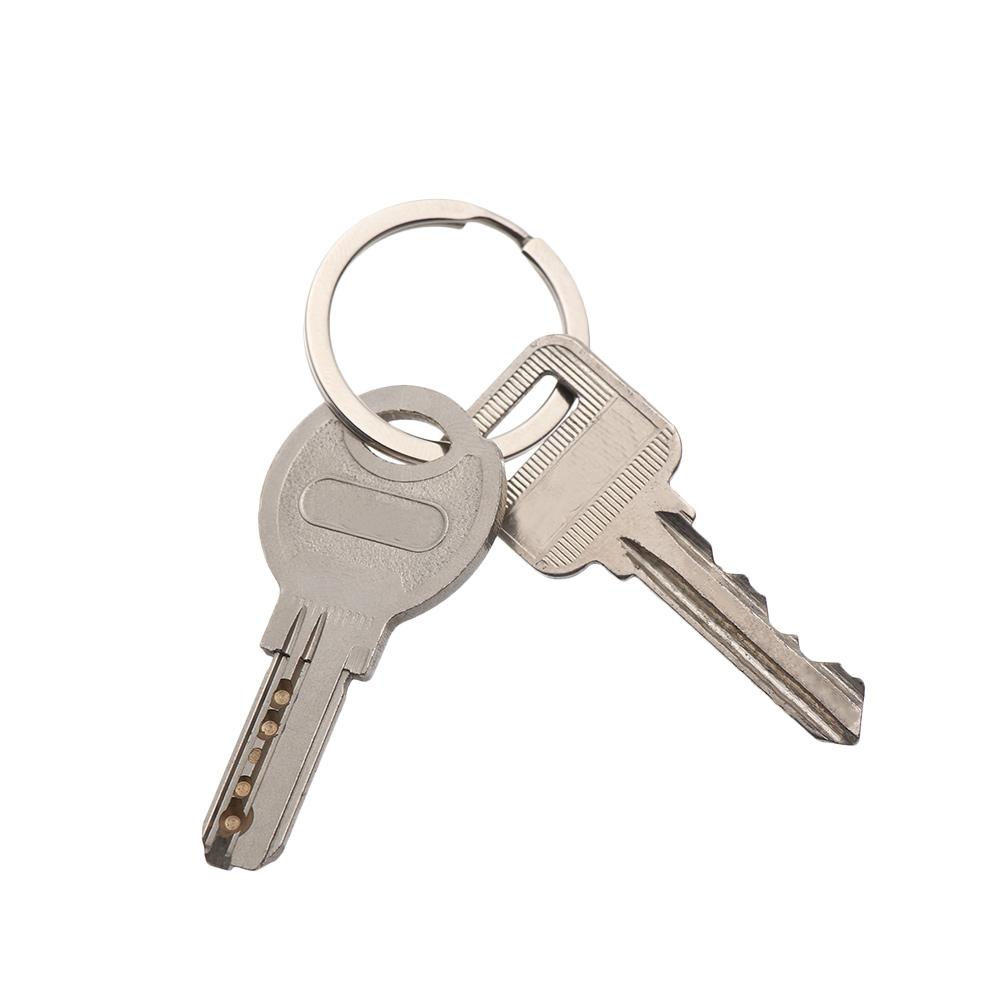 10Pcs/Pack 25/28/30/32mm Connectors Pocket Stainless Steel Chain Loop Keychain Split Key Ring