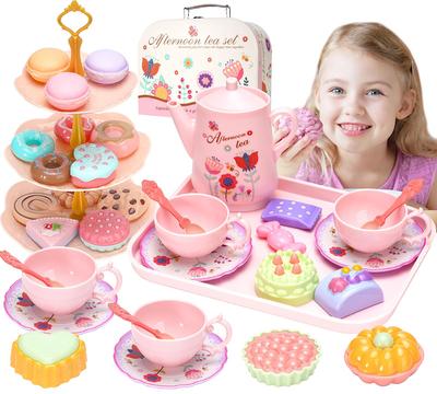 Fai da te giocattolo di simulazione di gioco di tè cibo torta set casa da gioco cucina tè pomeridiano gioco giocattoli regali per bambini bambini ragazze giocattoli