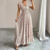 Women's Dress Casual Flowy Dresses  R-neck Vocation Boho Beach Sundress