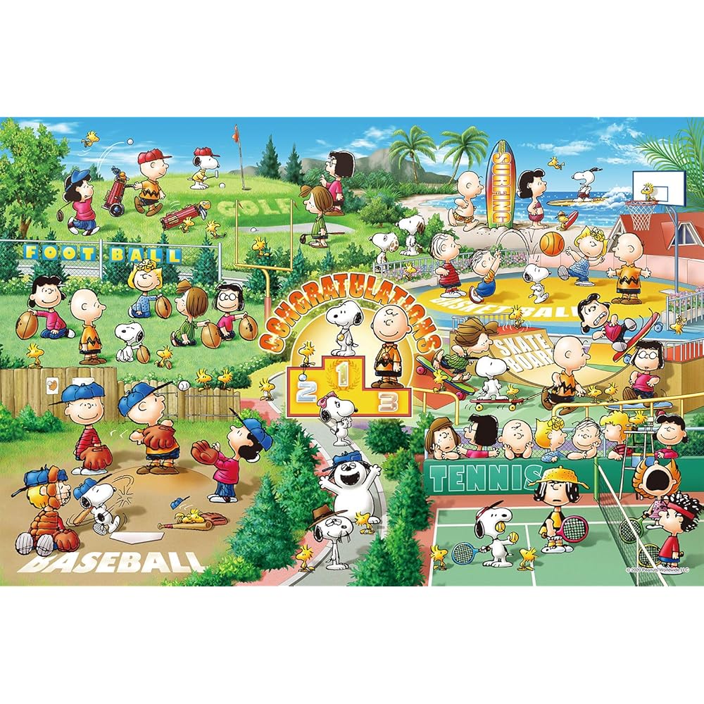 EPOCH Peanuts Snoopy Let s Play Sports Jigsaw Puzzle 1000 Pieces 50x75cm with Glue and Spatula