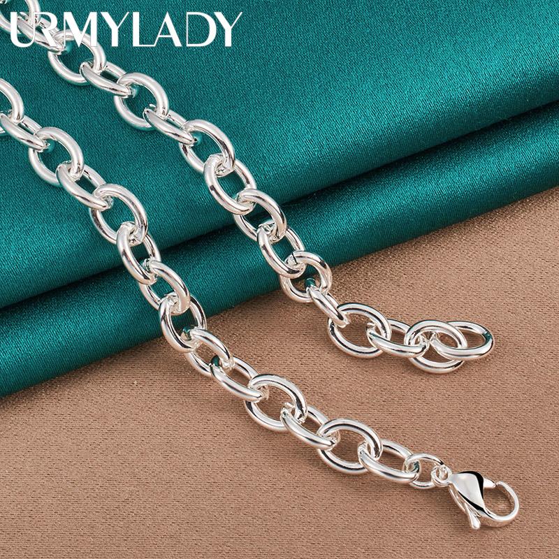 925er Sterlingsilber Schloss 18 Zoll Anhänger Halskette Für Frauen Modeschmuck