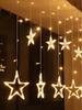 LED Light Curtain Christmas Tree Lights Warm White Windows Garland Lights