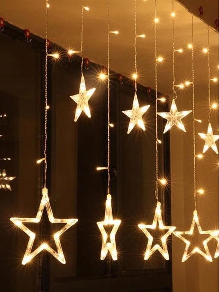 LED Light Curtain Christmas Tree Lights Warm White Windows Garland Lights