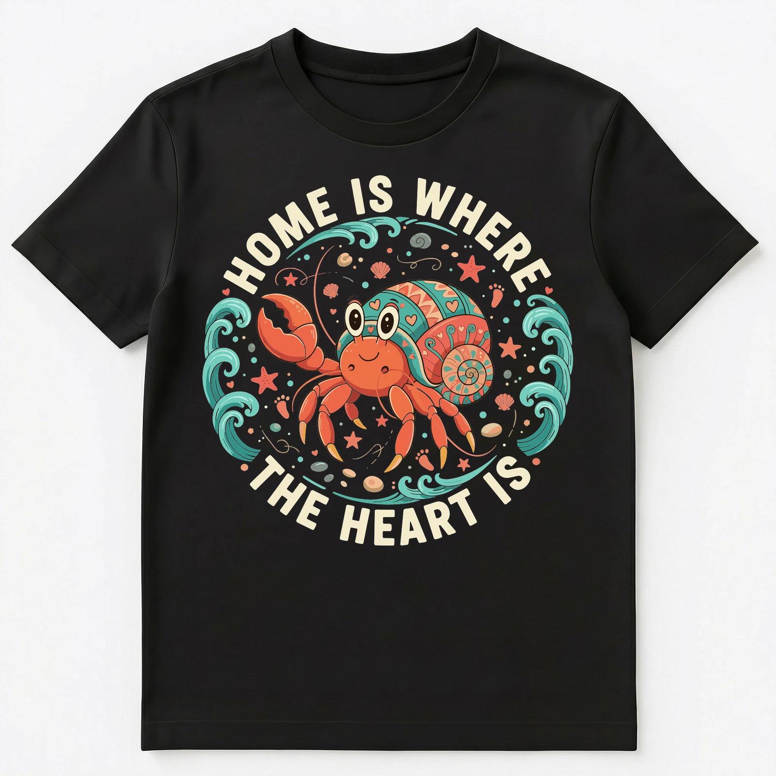 

Whimsical Hermit Crab Home Sweet Beach Art Unisex T-Shirt S