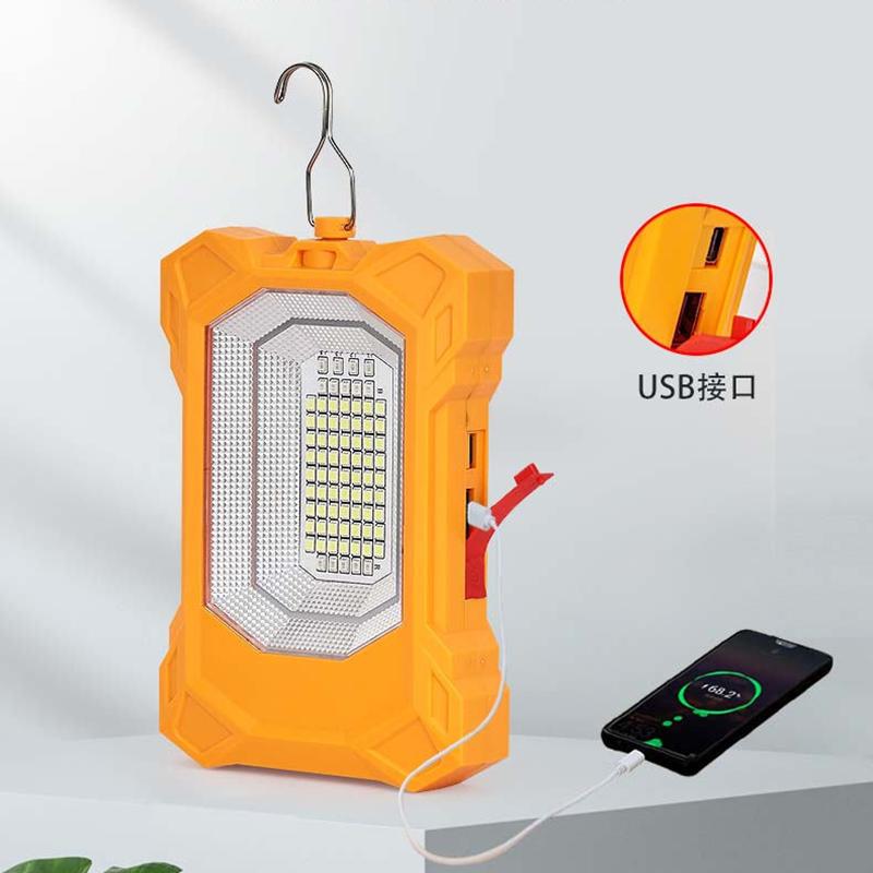 Dual Rechargeable Lithium Battery Night Market Street Stall Light Outdoor Camp Hook Type Emergency Camping Light Solar LED Lamp