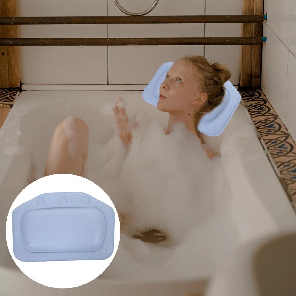 Waterproof Bath Cushion with Suction Cups Bath Headrest Bathroom Accessories Spa Headrest  Spa