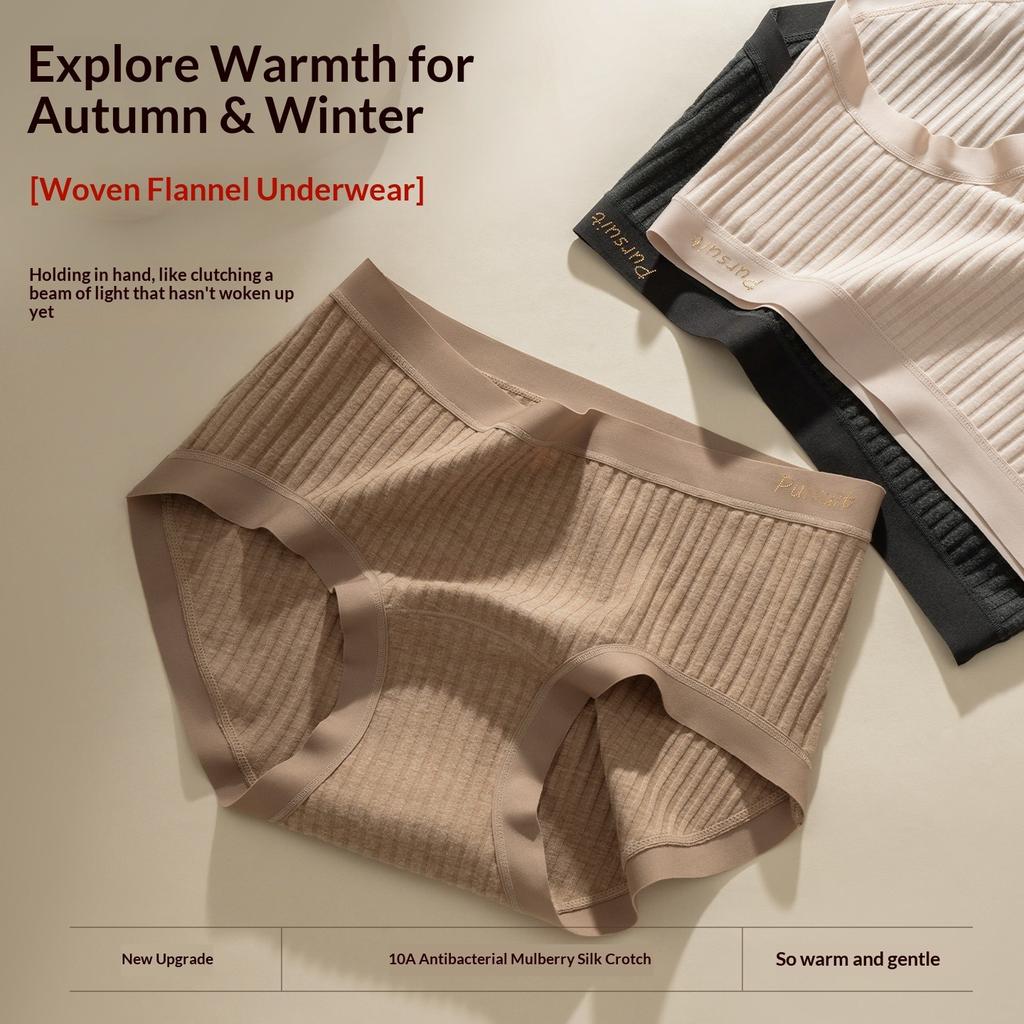 Big Size Ladies Autumn and Winter Milled Hair Soft Waxy Skin Wrap Hip Briefs