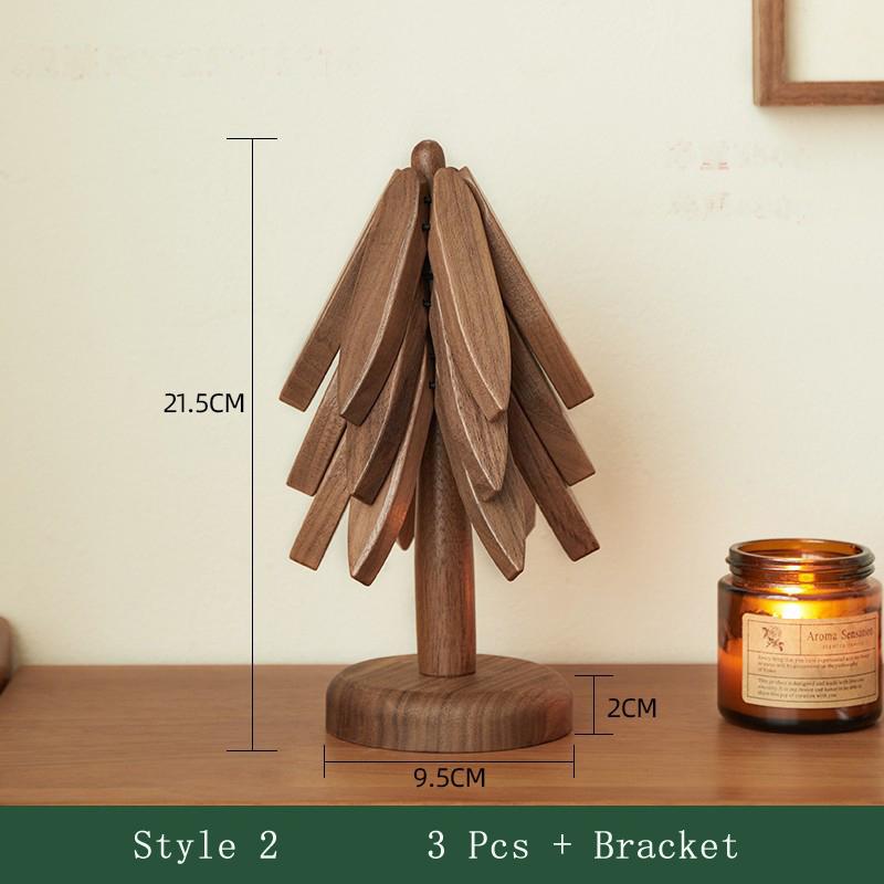 Walnut insulation mat Solid wood small tree coaster One tree anti-scalding placemat Log tea tray cute desktop decoration