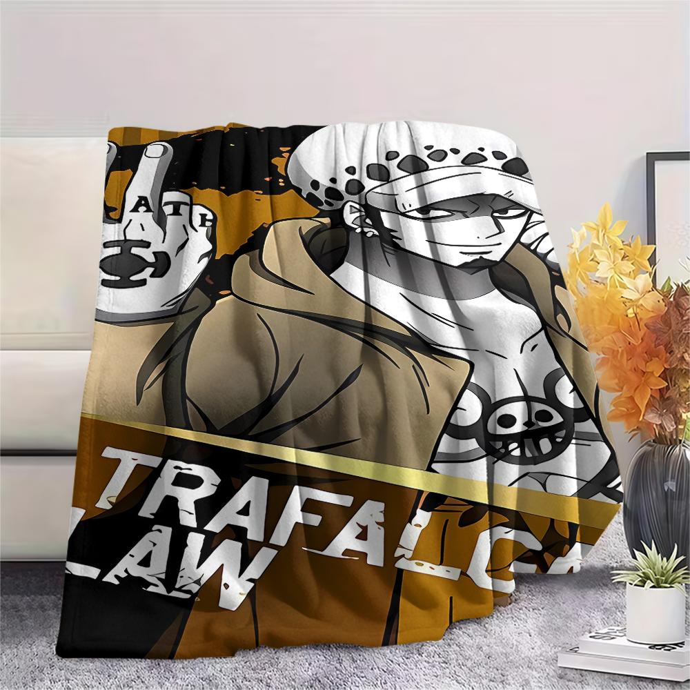 One Piece Charakter Print Flaneldecke, Hohe Qualität, Bequem für alle Jahreszeiten, Heimdekoration, Wärme und Komfort, Perfekt für Weihnachtsgeschenke