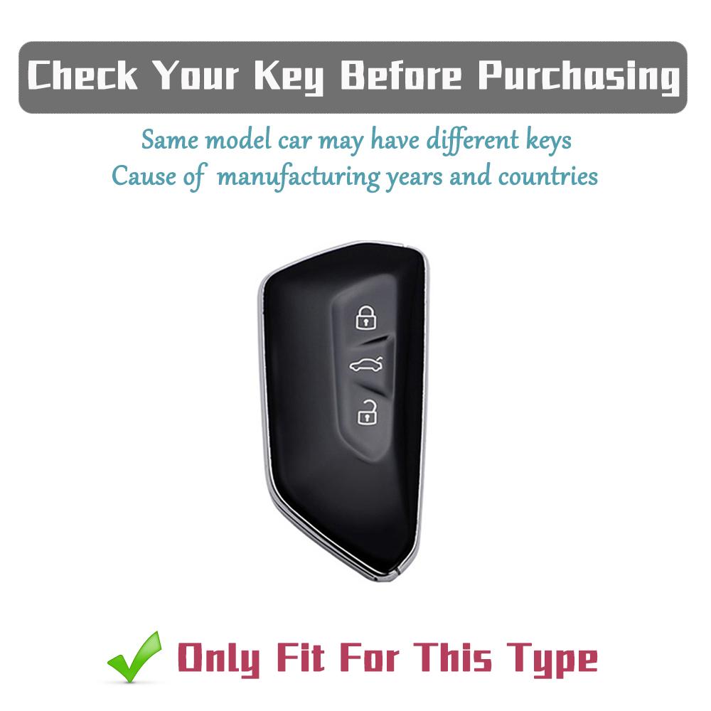 Soft TPU Car Remote Key Case Cover Shell for VW Volkswagen Golf 8  For Skoda Octavia A8  SEAT Leon MK4 Key Fob Chain Accessories