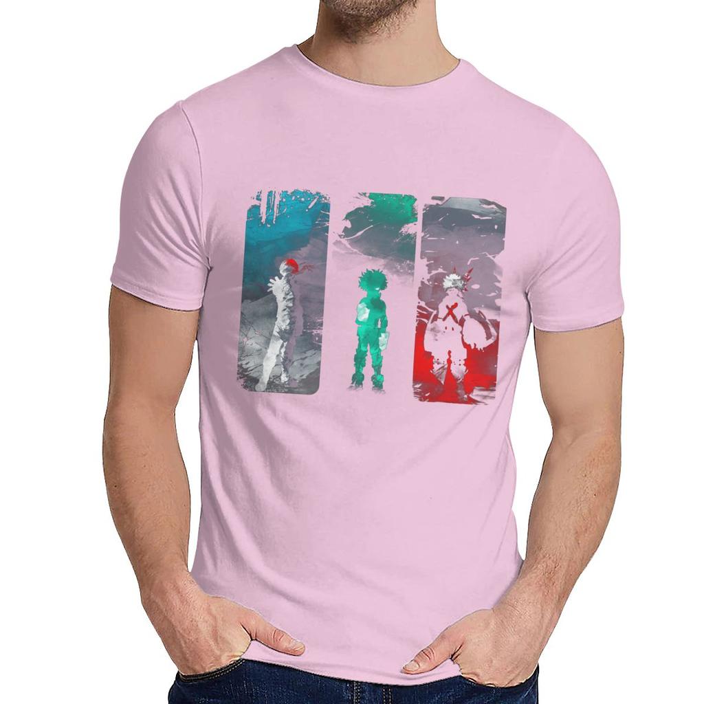 Male Hero Power My Hero Academia T Shirt Natural Cotton Anime Round Neck Hip Hop Tee