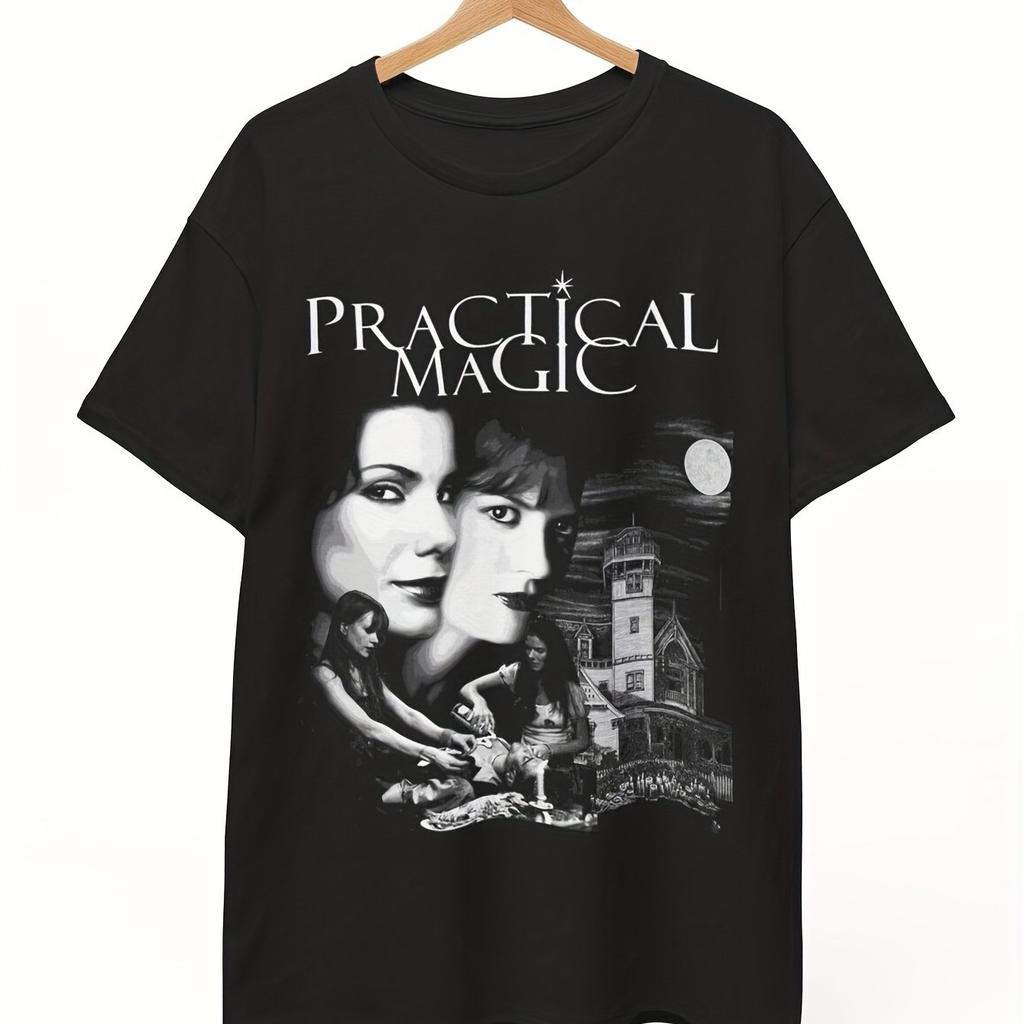T-shirt Girocollo Unica HOT Magia Pratica T-shirt Horror Camicia da Speziale Halloween Horror Unisex Stampata e Spedita