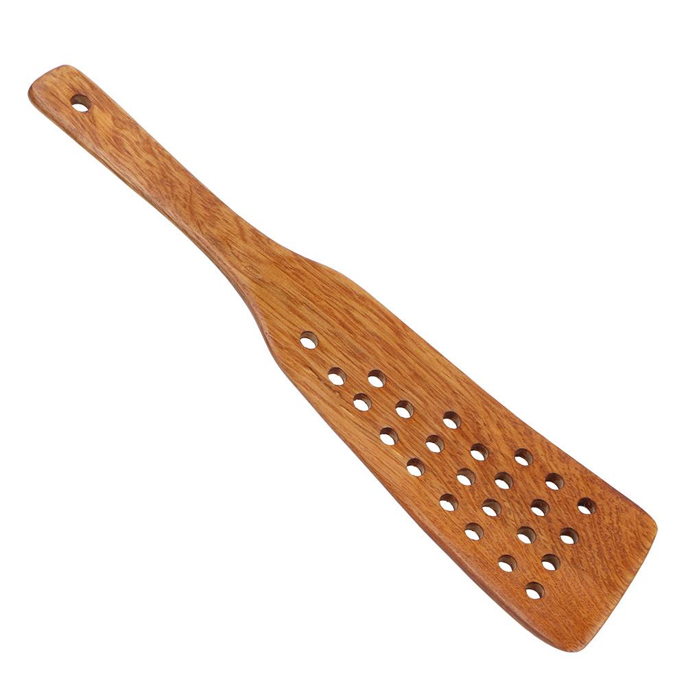 Frying Steak Shovel Cookware Filter Shovel Wooden Spatula Kitchen Cooking Tool Non-Stick Pan 24 Holes