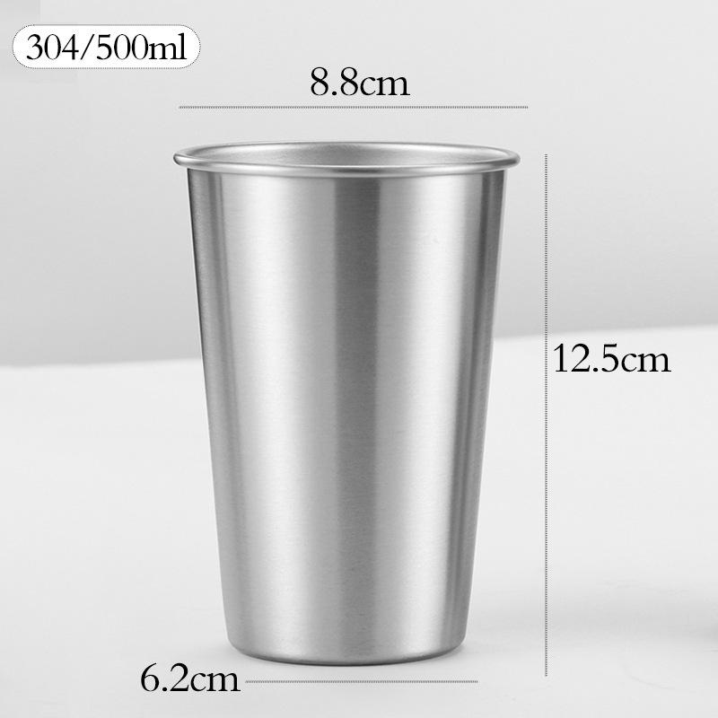 304 Stainless Steel Beer Cup,350/400/500ml Coffee Mug Drop Resistant Outdoor Restaurant Beverage Cups, Bar Wine Accessories Gift