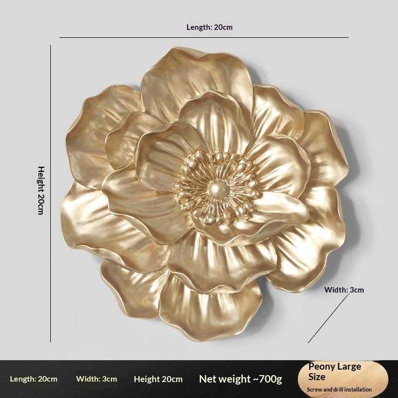 Three-dimensional Flower Wall Decoration Creative Lotus Goldfish Decoration Wall Hanging Living Room Sofa TV Background Wall Pendant