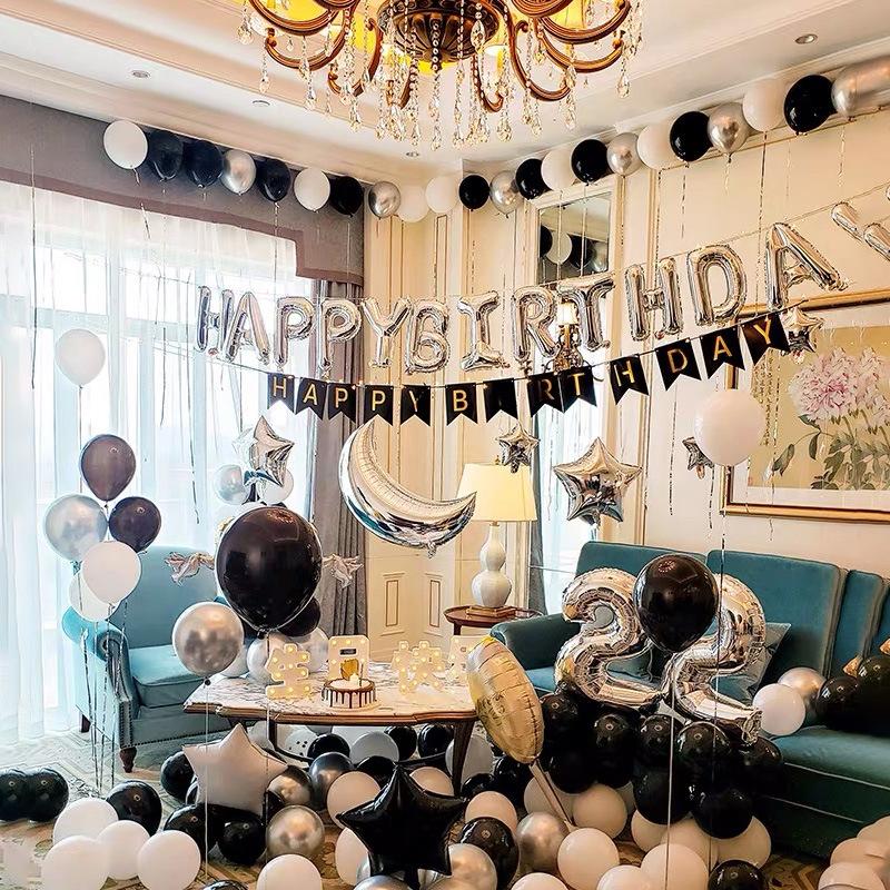 

Праздничные принадлежности для дня рождения для мальчиков и девочек, воздушные шары на день рождения для взрослых, алюминиевая пленка, набор тексовых воздушных шаров, оптовая продажа