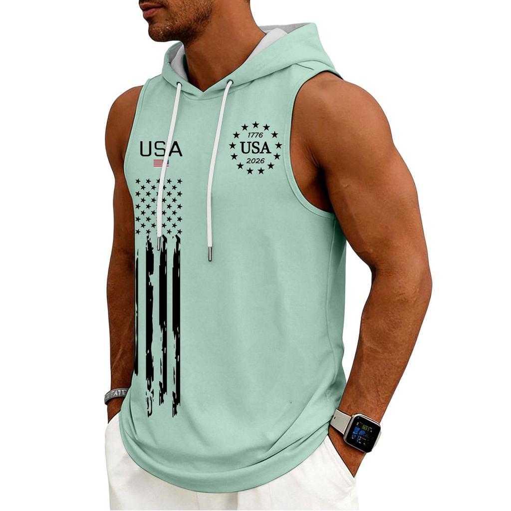 Débardeur Homme Sweat à Capuche Sans Manches Salle de Sport Chemise Lavée Sports Débardeur Fitness Musculation Avec Capuche