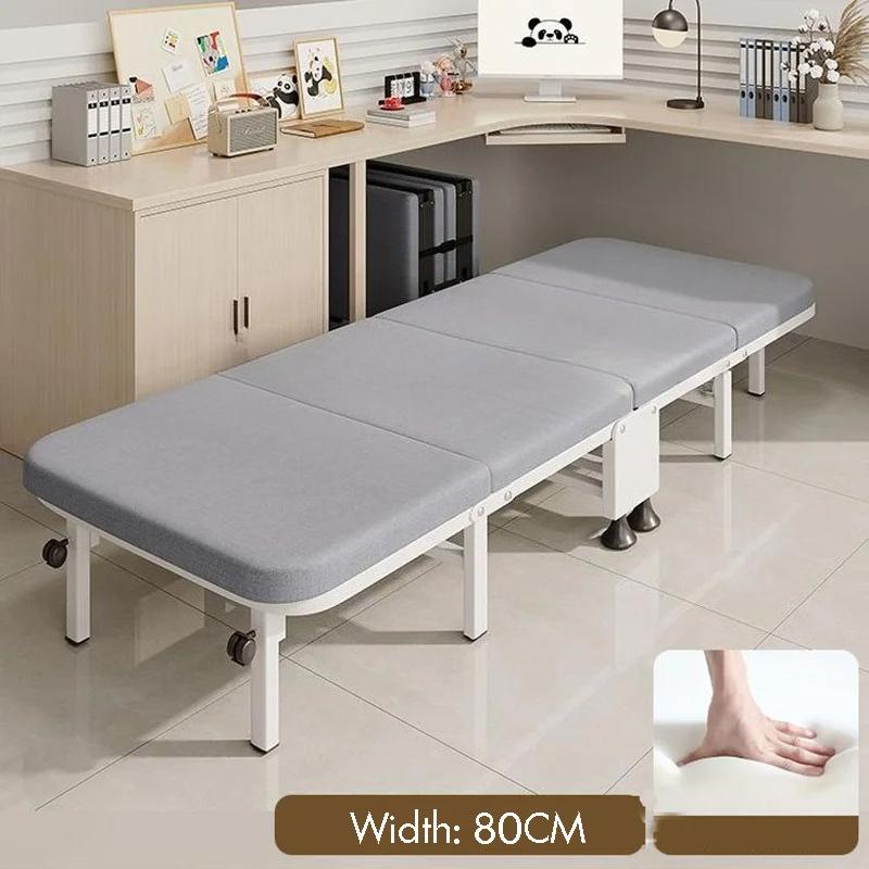Heavy-Duty Portable Metal Bottom Frame Foldableing Bed,Lunch Bed,Ideal for Napping and Relaxation,Office Comfort,Space Saving