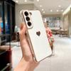 Luxury Plating Case For Samsung Galaxy S24 S22 S23 S25 Ultra S23 FE A16 A53 A55 A54 A35 A15 Love Heart Side Pattern Phone Cover