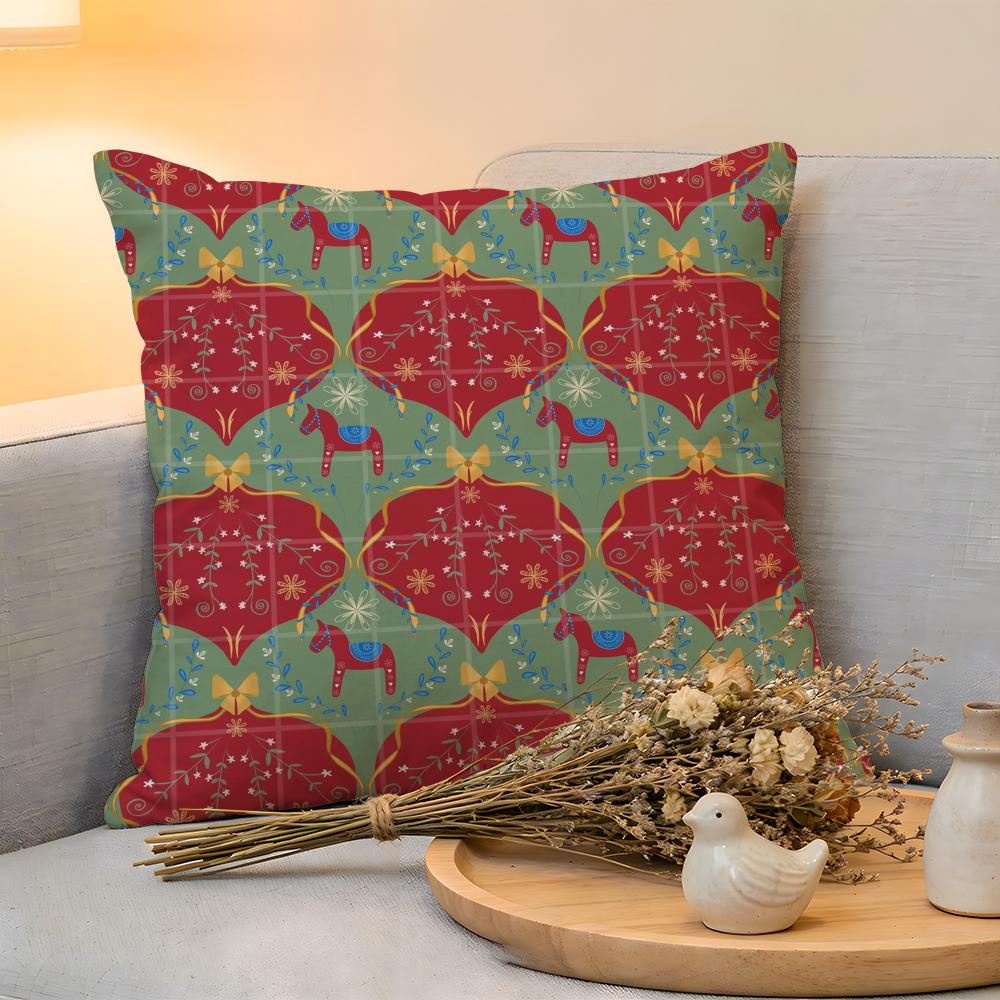 Cushion Cover Linen SkinFriendly Soft Decorative Case For Sofa Home Decor Anime Dala Horse Print Pillow cover