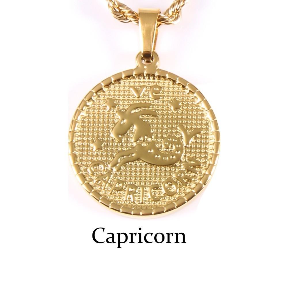 12 Constellation Zodiac Sign Necklace Steel Bag Pendant Charms  DIY Jewelry Making