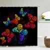 3D Colorful Butterfly Waterproof Fabric Shower Curtain Bathroom Curtains Beautiful Flowers Printed Bath Screen Home Decoration