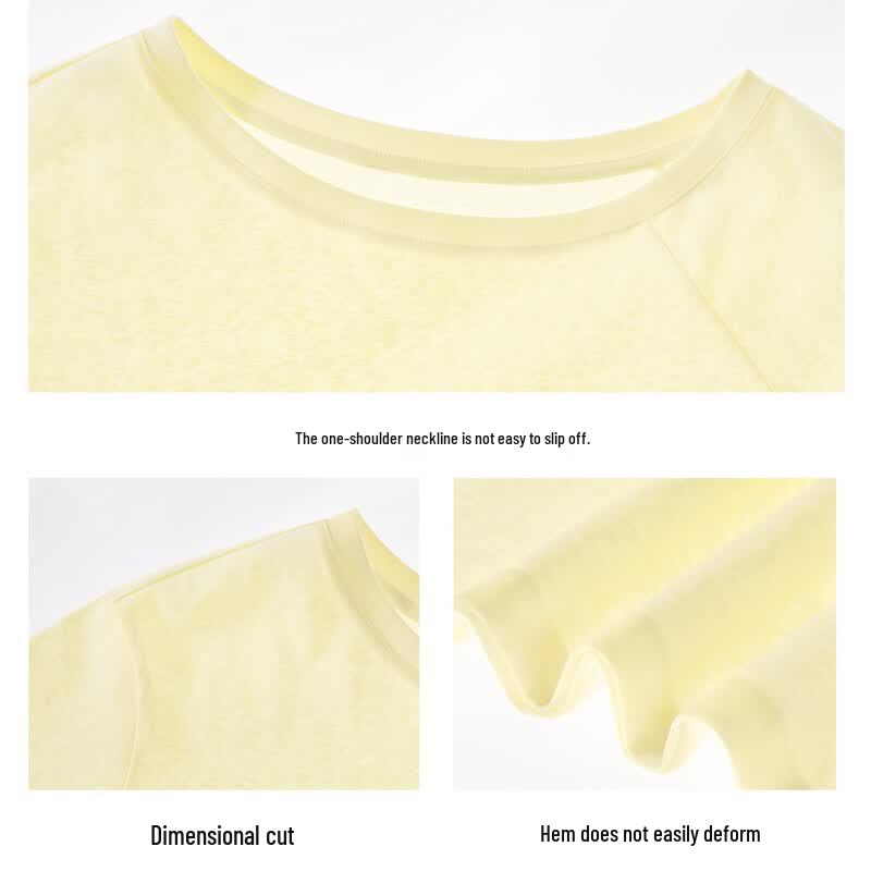 MINISO Women's Irregular Off-Shoulder Short Sleeve Top