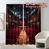 2pcs, 2D FLAT PRINTING Curtains (Without Rod) VintageTheater Light Filtering Modern Curtains Machine Washable Fabric Curtains