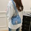 Borsa in Denim Ricamato Borsa a Spalla Borsa a Tracolla per Pendolari