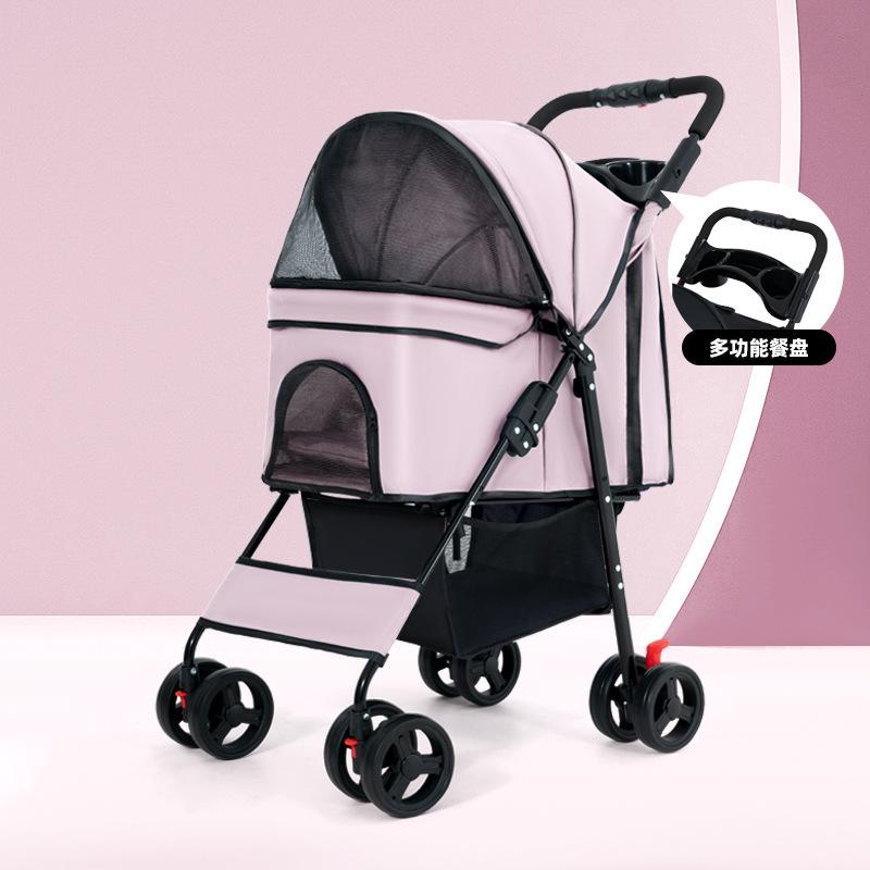 

Foldable Pet Stroller for Dog Lightweight Dog Pushchair Easy Assembly Pet Carrier for Outdoor Walking Breathable Pet Travel Cart