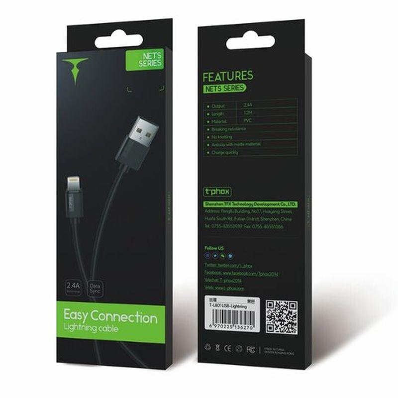 Kabel T-Phox Nets Lightning Black 3A ; Pvc ; 2M