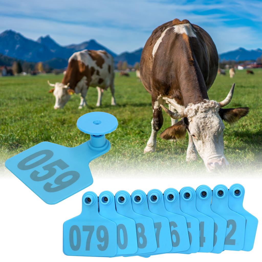 001?100 Number Plastic Tag Livestock Animal Ear Tag for Marking Cattle Cows Animal Farm Accessories