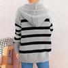 Women's Fashionable Casual Loose Fitting Plus Large Cap Knitted Sweater Single Breasted Long Sleeved Knitted Cardigan Sweater Jacket