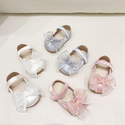 Scarpe da Principessa con Fiocco a Suola Morbida Antiscivolo per Bambina Coreana Primavera/Autunno