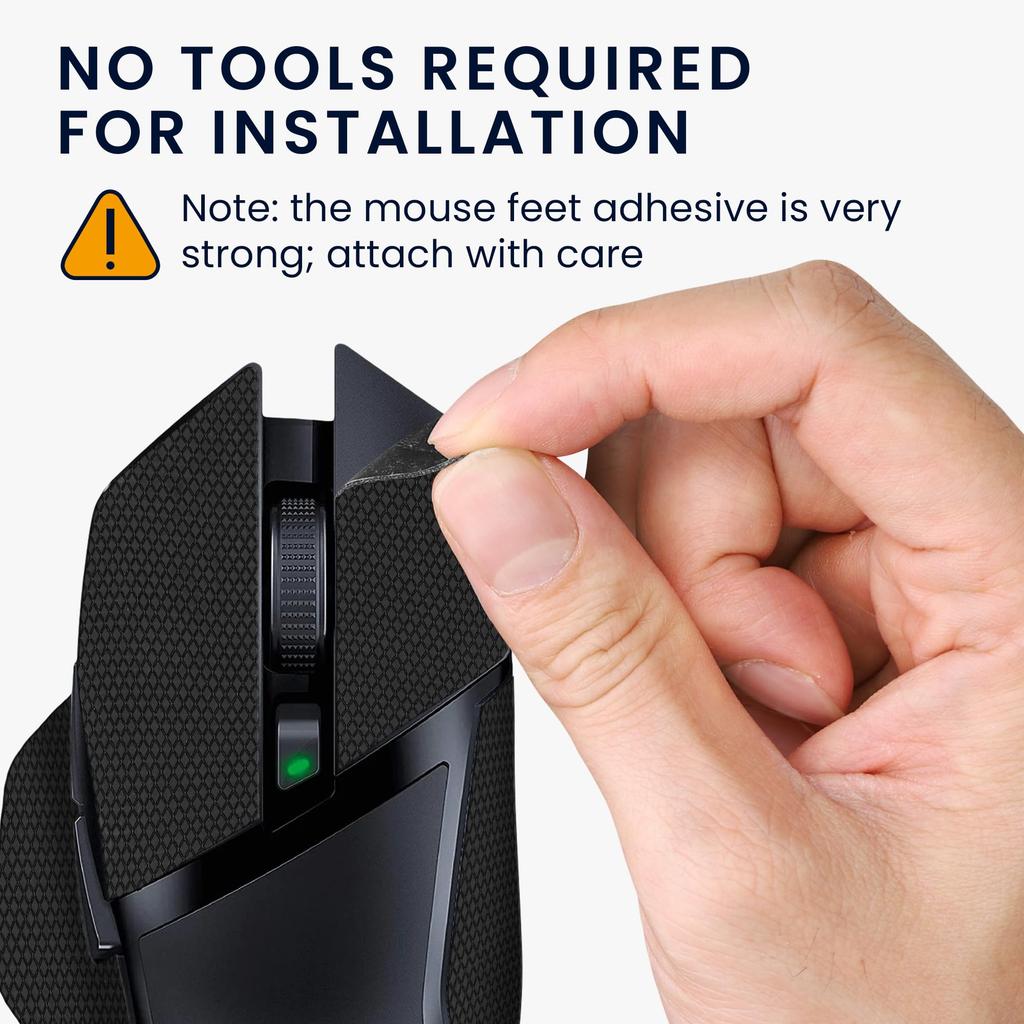 kwmobile Mouse Grip, Compatible with Razer Basilisk X Hyper Speed, Anti-Slip Grip Tape, Pre-Cut, 0.5mm Thick, Black