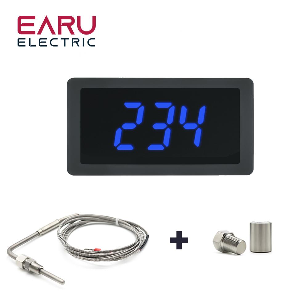 Red Green Blue LED Gauge with EGT Temperature Sensors & Weld Bund Combo Kit in Fahrenheit Celsius Adjustable Universal Use PT100