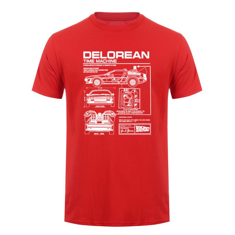Back To The Future Delorean Schematic Tshirt Print Tshirt Unisex Cotton T Shirt Summer Hip Hop Tees Dz241