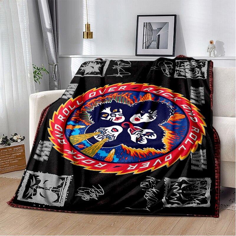 Rockband Kiss Band Decke Mode Flanell Flauschige Fleece Überwurfdecke Kinder und Erwachsene Geschenk Sofa Reise Camping