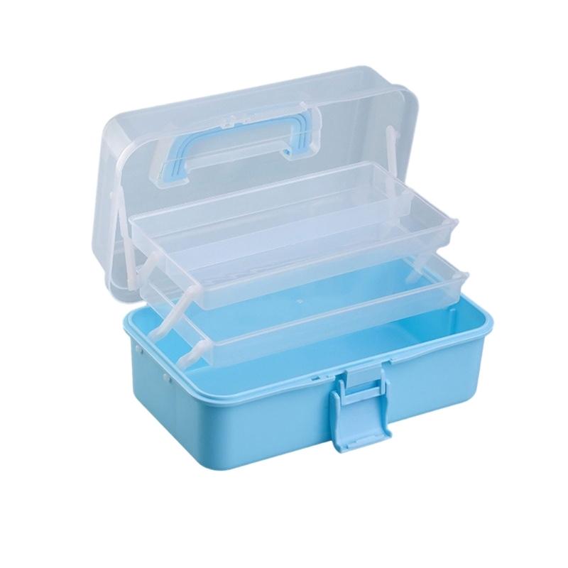 Multifunction Storage Box 3 Layer Storage Case Practical Plastic  Storage Box Medicine Storage Box for School Office