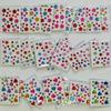 Mini Gemstone Sticker-Self-Adhesive Multicolor Assorted Shapes(Hearts,Stars,Flowers)for DIY Craft,Nail Art,Face&Body Decoration