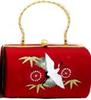 Ando Red Plum and Crane Embroidered Bag GKT-17 Women's Pine, Bamboo,
