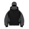 Men's Double Hood Colorblock Loose Trendy Hood Cardigan Zipper Hoodie