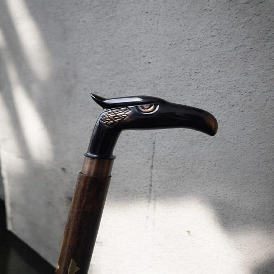 Handmade Brass Eagle Handle Walking Stick Wooden Cane Gift