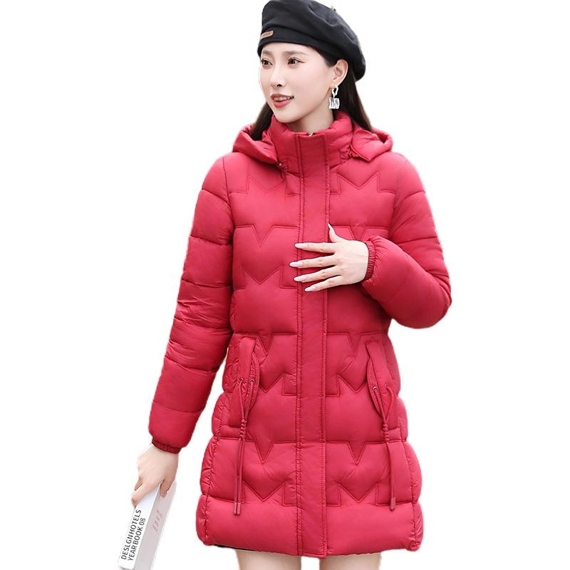 Down cotton-padded clothes women's new medium and long slim-fitting cotton-padded clothes age-reducing cotton-padded jackets hooded jackets