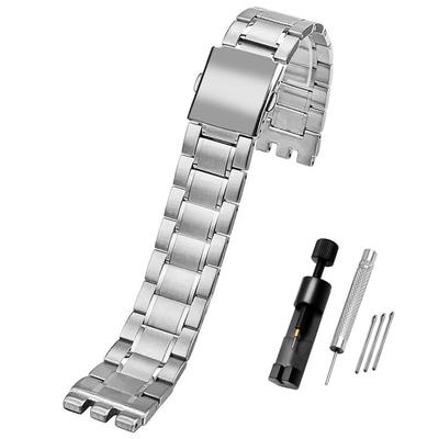 ZHUOLEI Ersatz-Edelstahl-Uhrenarmband für Swatch 19mm und 21mm Uhren 3 Federstege und (Inklusive Riegel, Werkzeug, Box)
