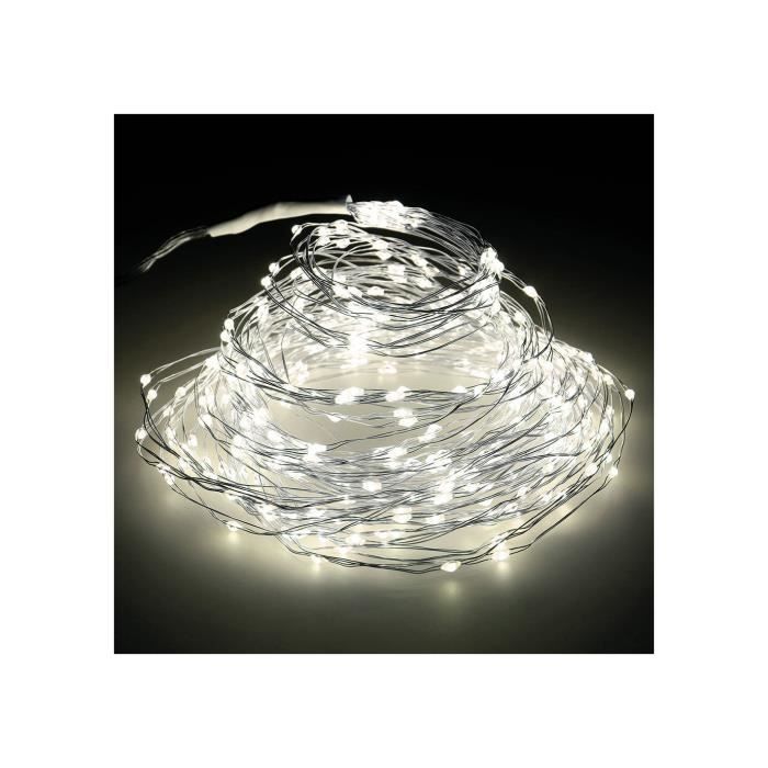 Guirlande - GENERIQUE - Micro Led - Blanc chaud - 6,8m - Pour extérieur et arbres de 180cm